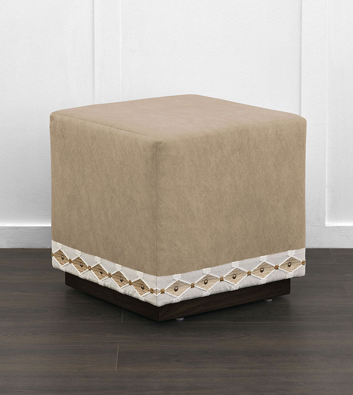 LEVI FAUX HIDE OTTOMAN