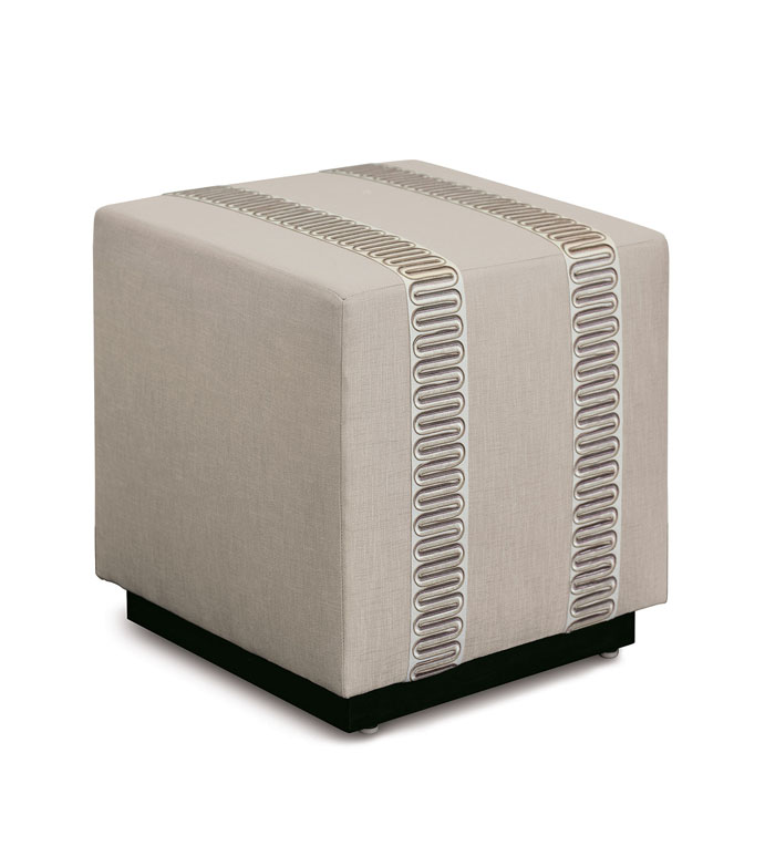 LAETITIA EMBROIDERED OTTOMAN