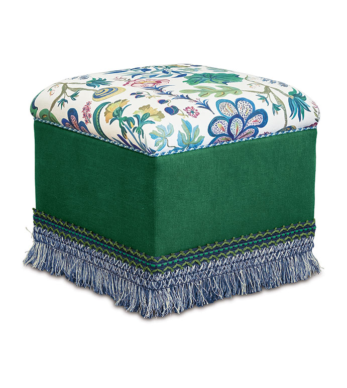 BOCA RATON FLORAL OTTOMAN