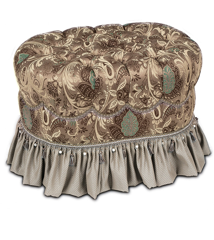 Bacall Oval Tufted Ottoman