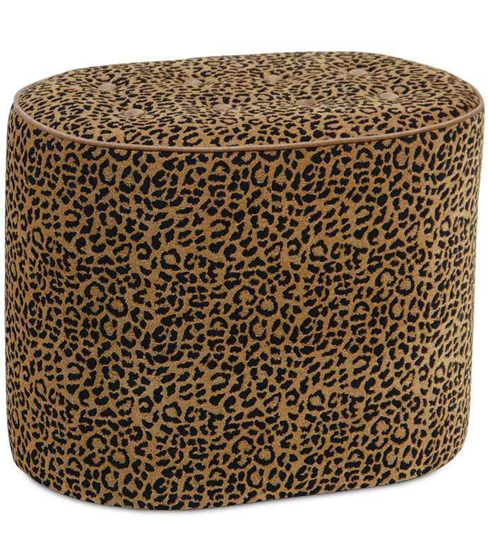 Congo Black & Gold Oval Ottoman