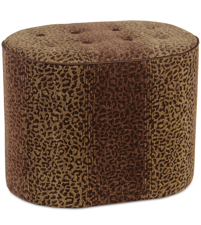 Congo Brown & Spice Oval Ottoman
