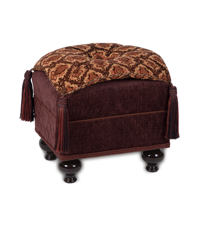 Rania Rose Pillow Top Ottoman