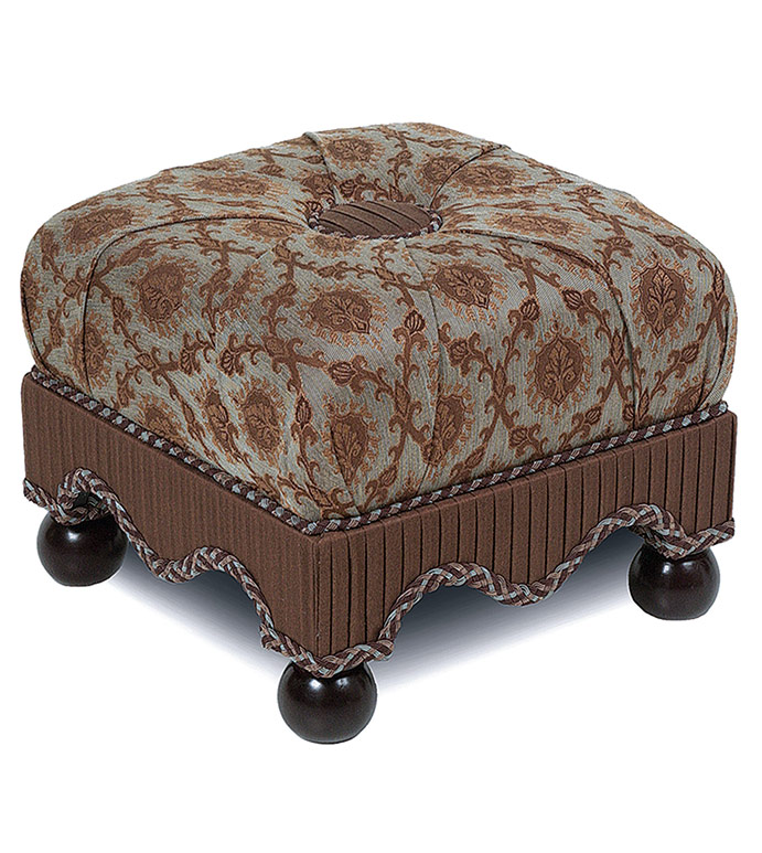 Venezia Teal Medium Ottoman