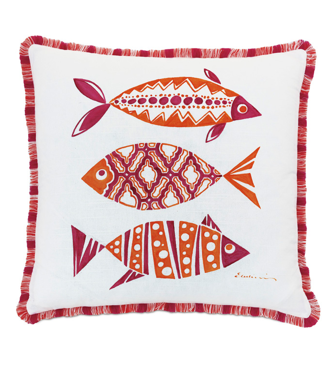 Paloma Hand Painted Decorative Pillow