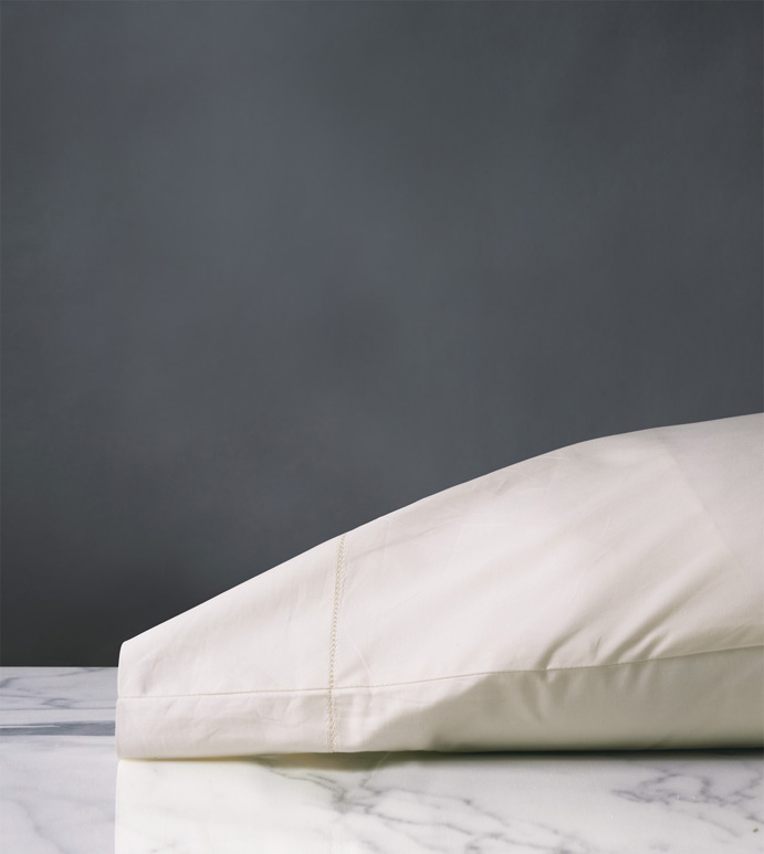 Gianna Hemstitch Pillowcase in Ivory