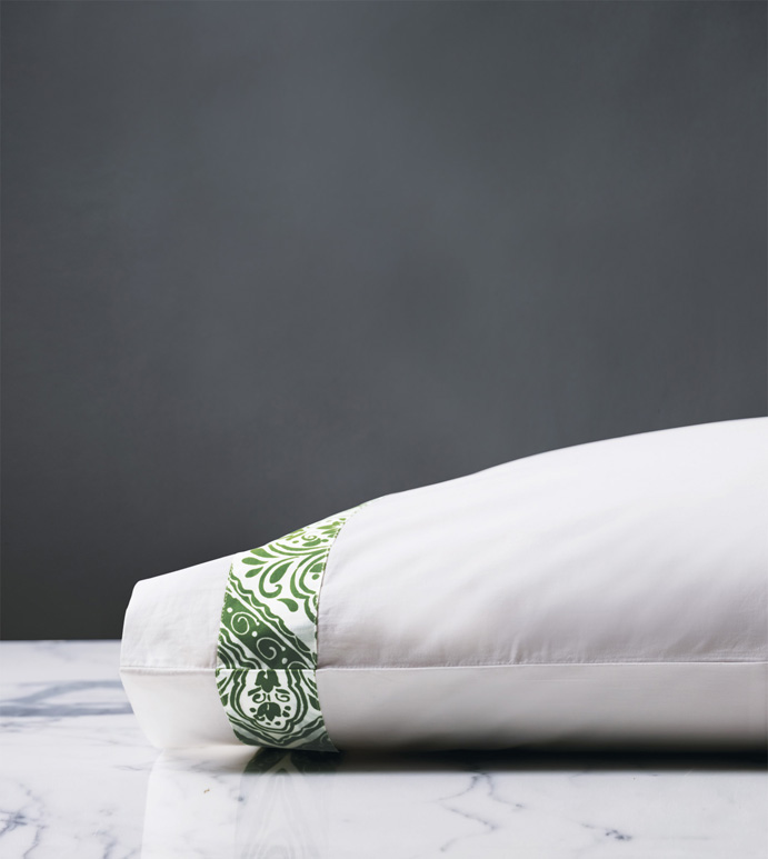 Adelle Percale Pillowcase In Grass