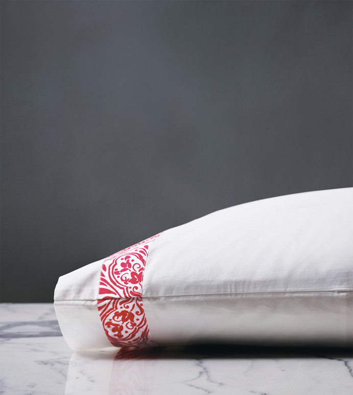 Adelle Percale Pillowcase In Pink