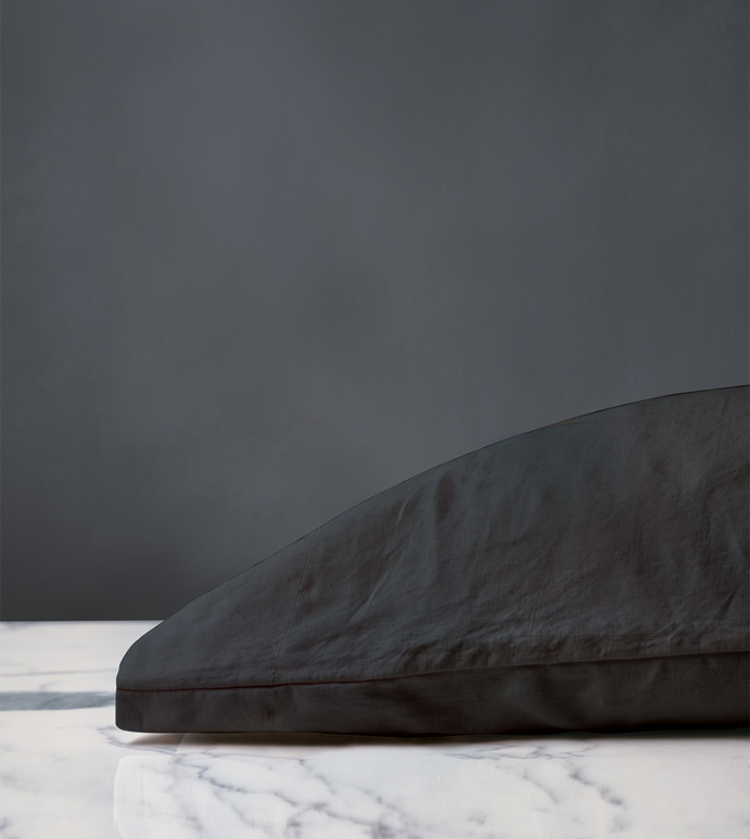 Shiloh Linen Pillowcase in Charcoal