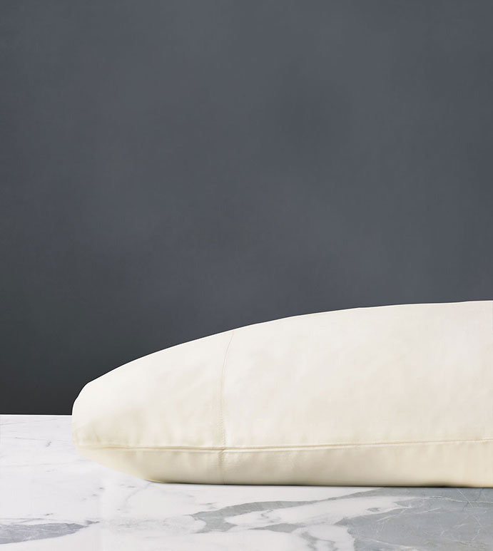 Fresco Sateen Pillowcase in Ivory