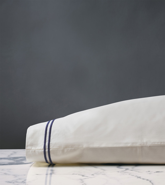 Enzo Ivory/Navy Pillowcase