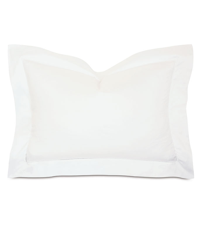 Roma Sateen Queen Sham in White