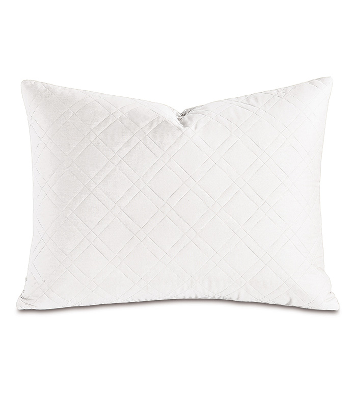 Coperta Diamond Quilted Queen Sham in White