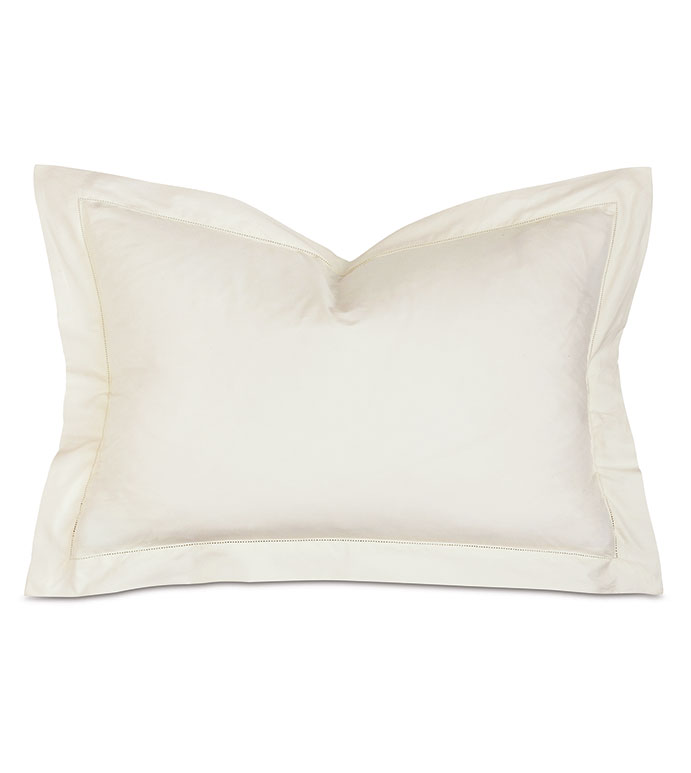 Gianna Hemstitch Queen Sham in Ivory