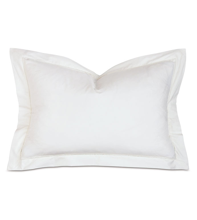 Gianna Hemstitch Queen Sham in White