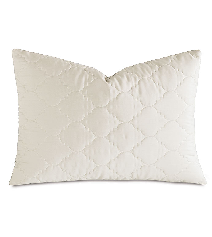 Viola Quilted Queen Sham in Ivory