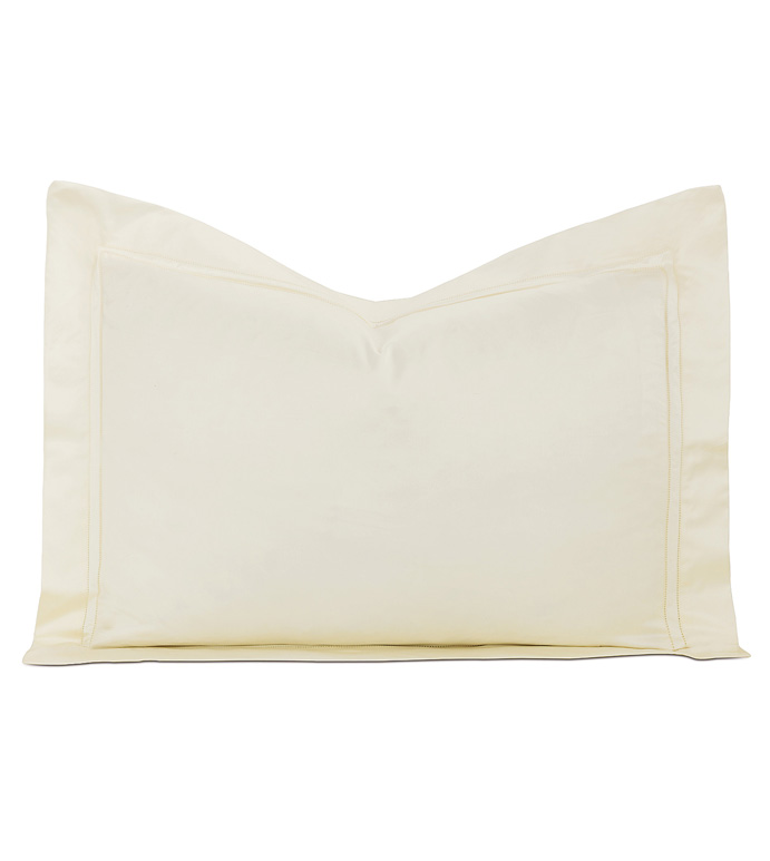 Lusso Sateen Queen Sham in Ivory