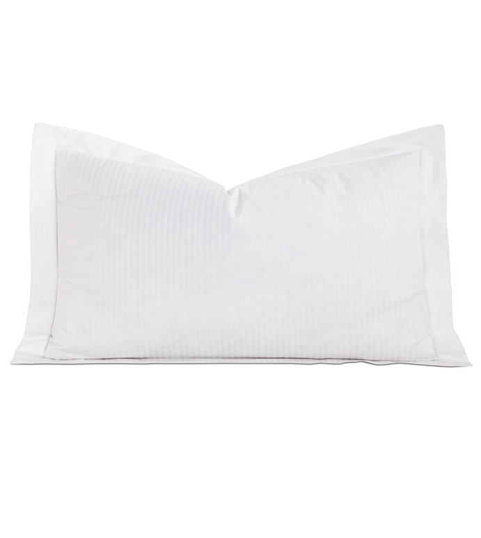 Emilio Jacquard Stripe Queen Sham in White