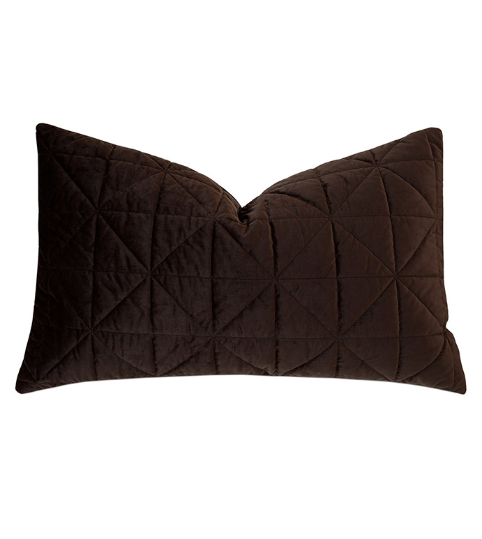 Nova Quilted Velvet Queen Sham in Cocoa