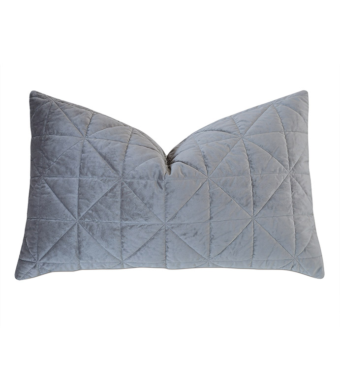 Nova Quilted Velvet Queen Sham in Heather