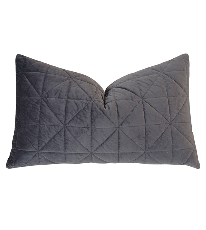 Nova Quilted Velvet Queen Sham in Slate