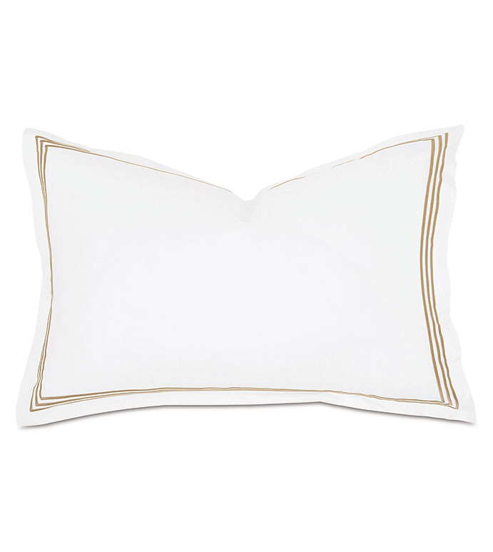 Tessa Satin Stitch Queen Sham in White/Antique