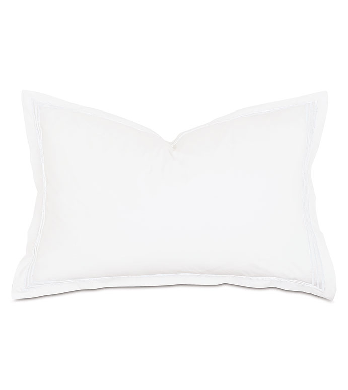 Tessa Satin Stitch Queen Sham in White/White