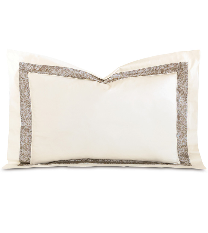 Cornice Lunetta Ivory/Biscotti Queen Sham