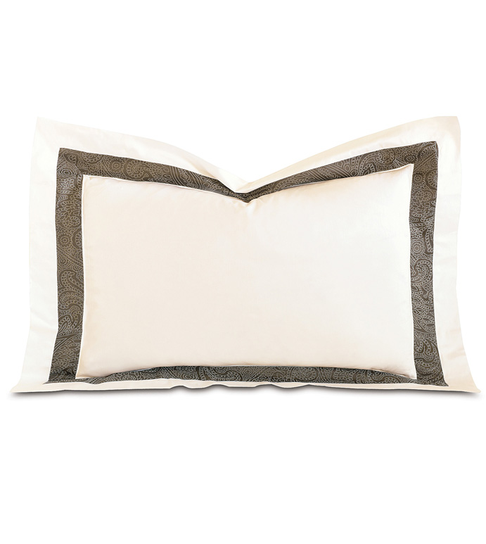 Cornice Lunetta Ivory/Truffle Queen Sham