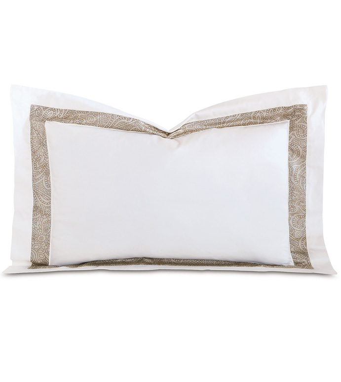 Cornice Lunetta White/Biscotti Queen Sham