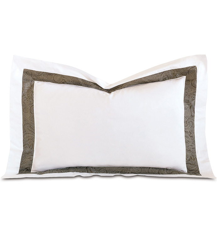Cornice Lunetta White/Truffle Queen Sham