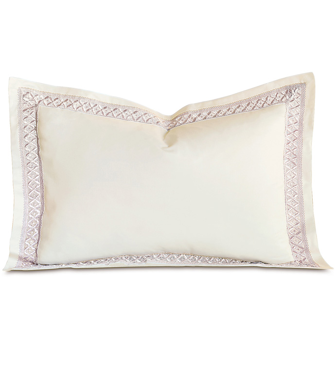 Juliet Lace Queen Sham in Ivory/Fawn