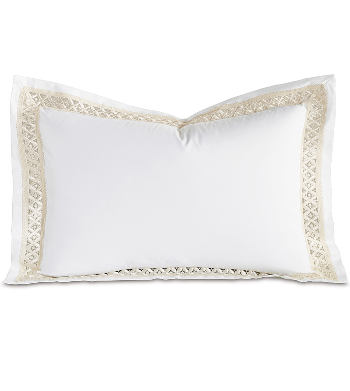 Juliet Lace Queen Sham in White/Ivory