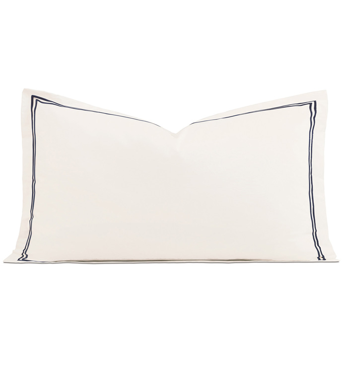 Enzo Ivory/Navy Queen Sham