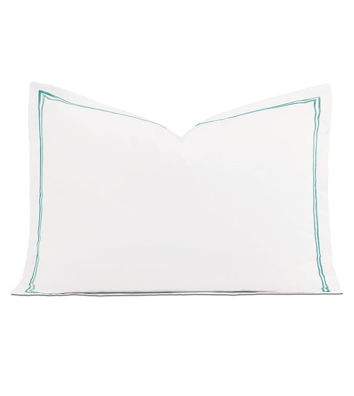 Enzo Satin Stitch Queen Sham In Aruba