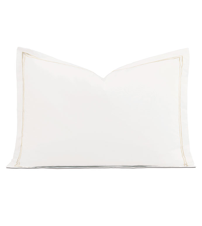 Enzo Satin Stitch Queen Sham in Bisque