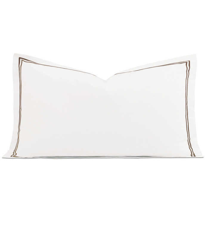 Enzo White/Brown Queen Sham