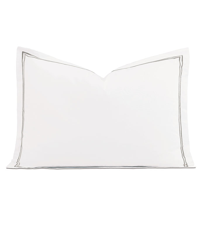 Enzo Satin Stitch Queen Sham in Dove