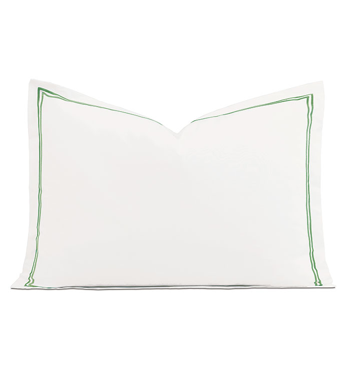 Enzo Satin Stitch Queen Sham In Emerald