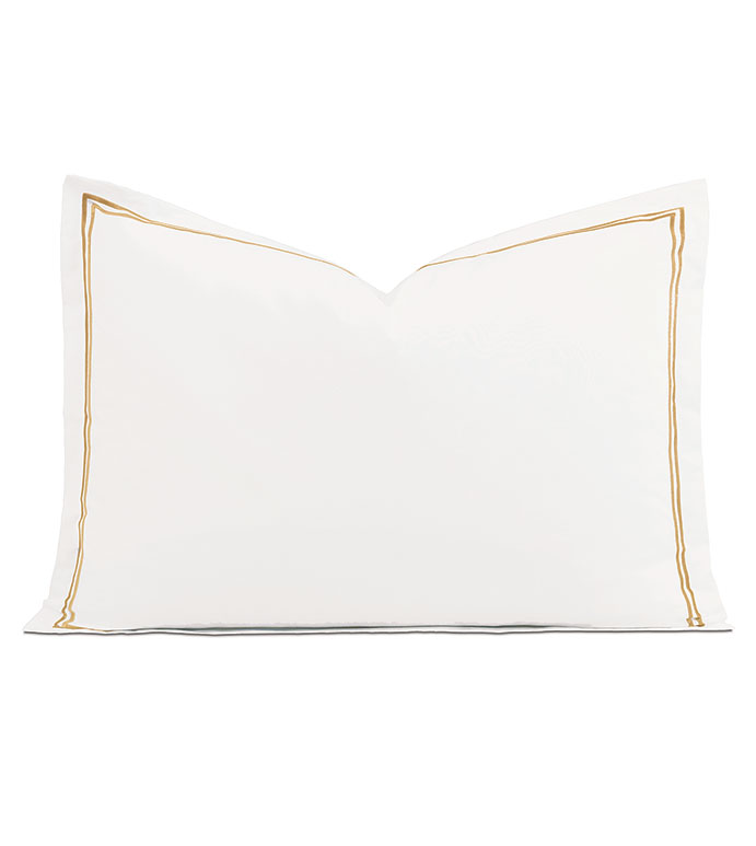 Enzo Satin Stitch Queen Sham in Gold