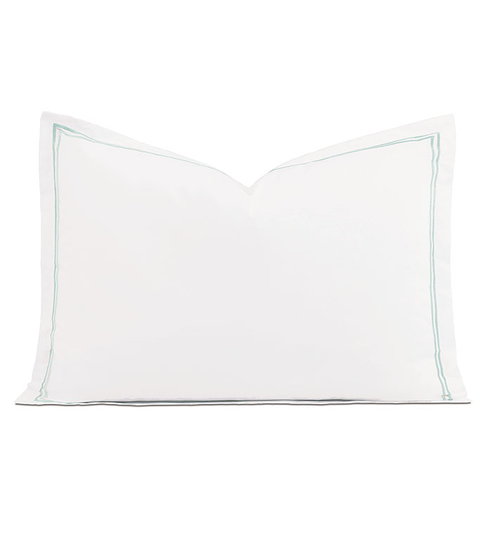 Enzo Satin Stitch Queen Sham in Lake