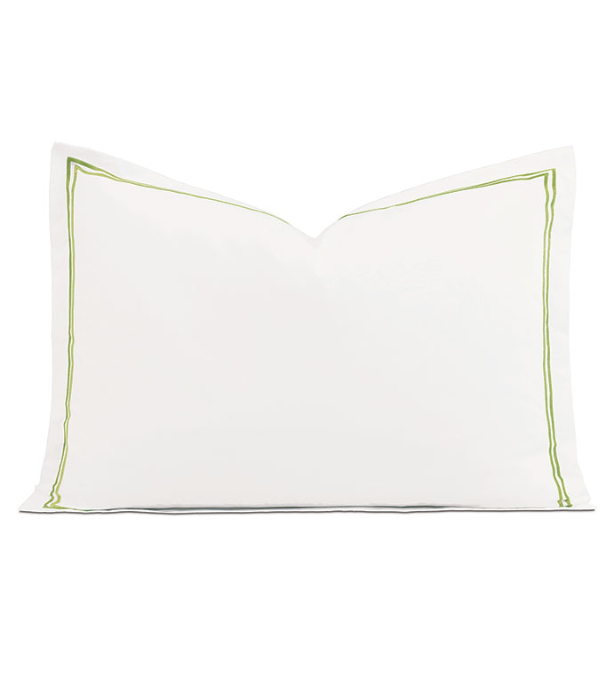 Enzo Satin Stitch Queen Sham in Lime