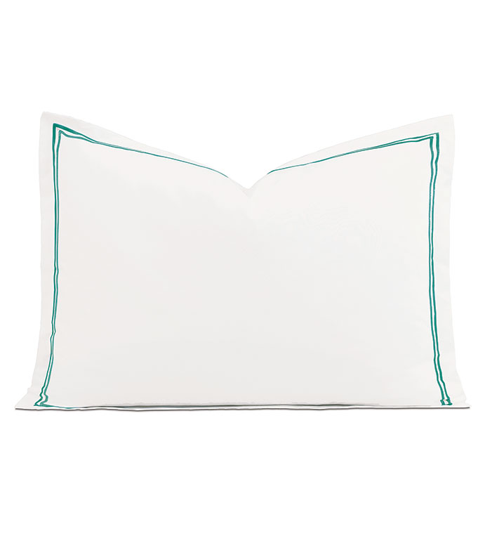 Enzo Satin Stitch Queen Sham in Peacock