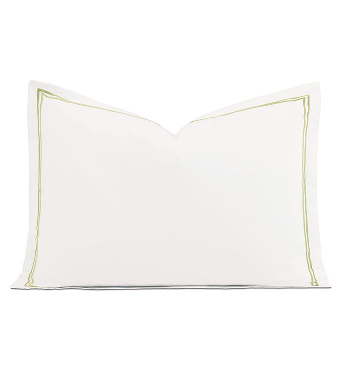 Enzo Satin Stitch Queen Sham In Pear