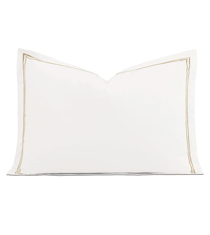 Enzo Satin Stitch Queen Sham in Sable