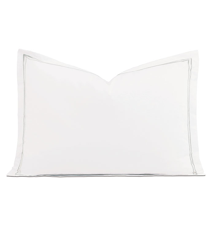 Enzo Satin Stitch Queen Sham in Silver