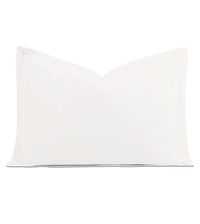 Enzo Satin Stitch Queen Sham in White