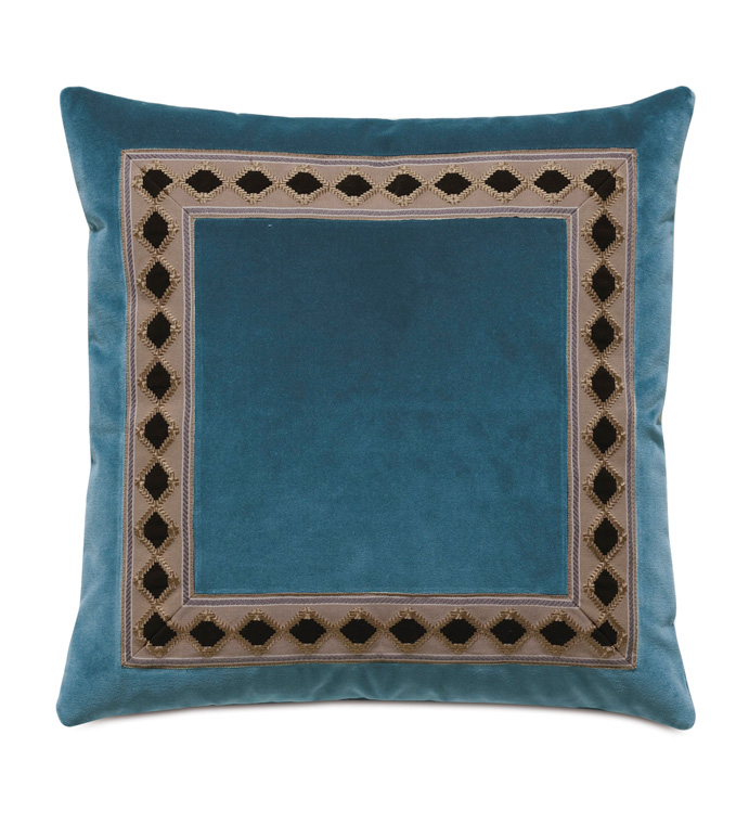 Rudy Border Accent Pillow In Blue