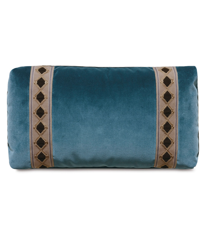 Rudy Velvet Accent Pillow In Blue