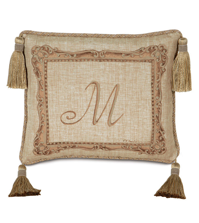 Hand-Painted Monogram Pillow